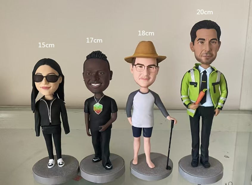 Handimake Customizable Bobblehead Figurine, Custom Figures Personalized Figurine Customized Birthday Gifts for Boyfriend Husband Boss Office Coworker Valentines Day Gifts with Photos